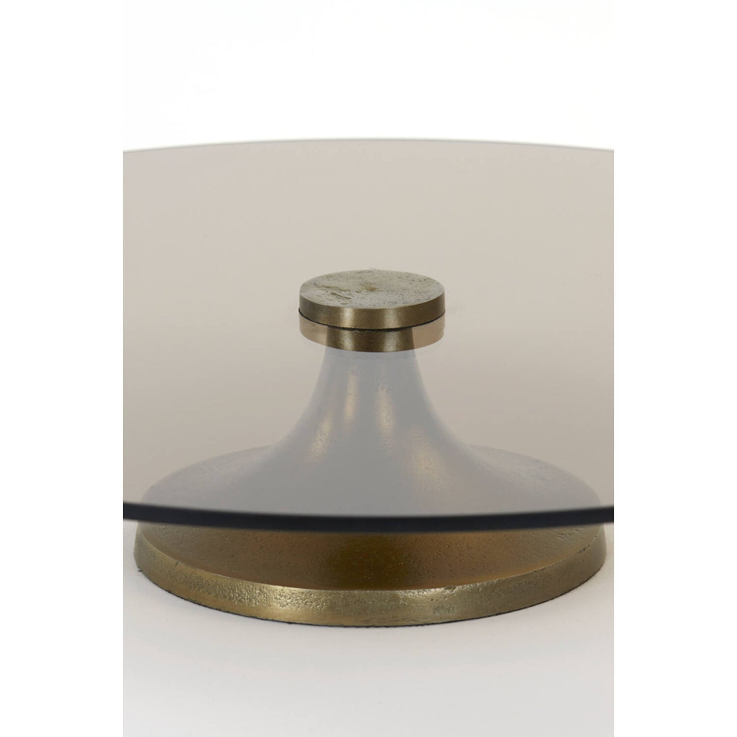 Glerdiskur á fæti | DANULA, Gler/Ál, 33cmx7cm, bons+brúnt gler, tvær stærðir M og L