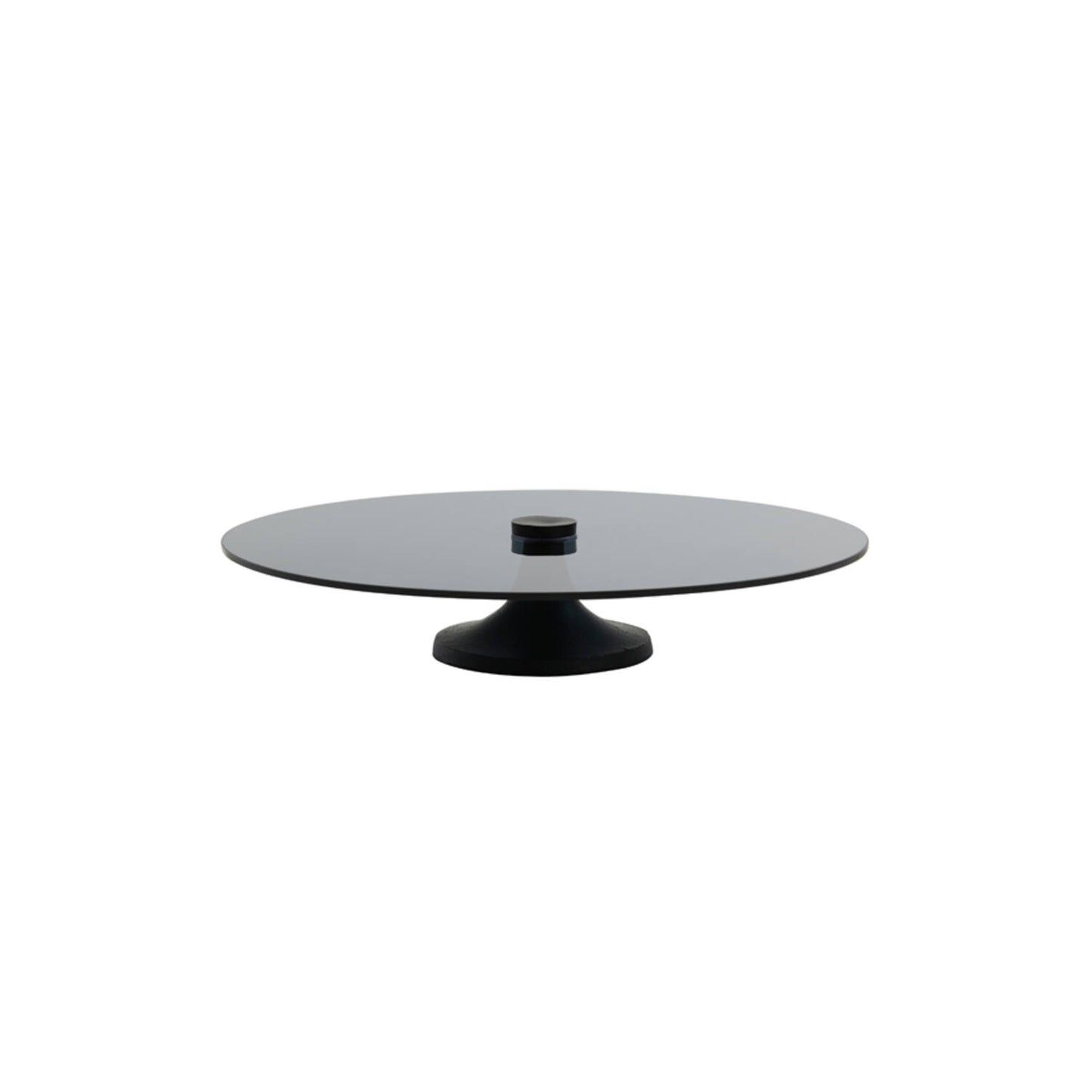Diskur á fæti | DANULA, 40cmx9cm, reyksvart gler, Large
