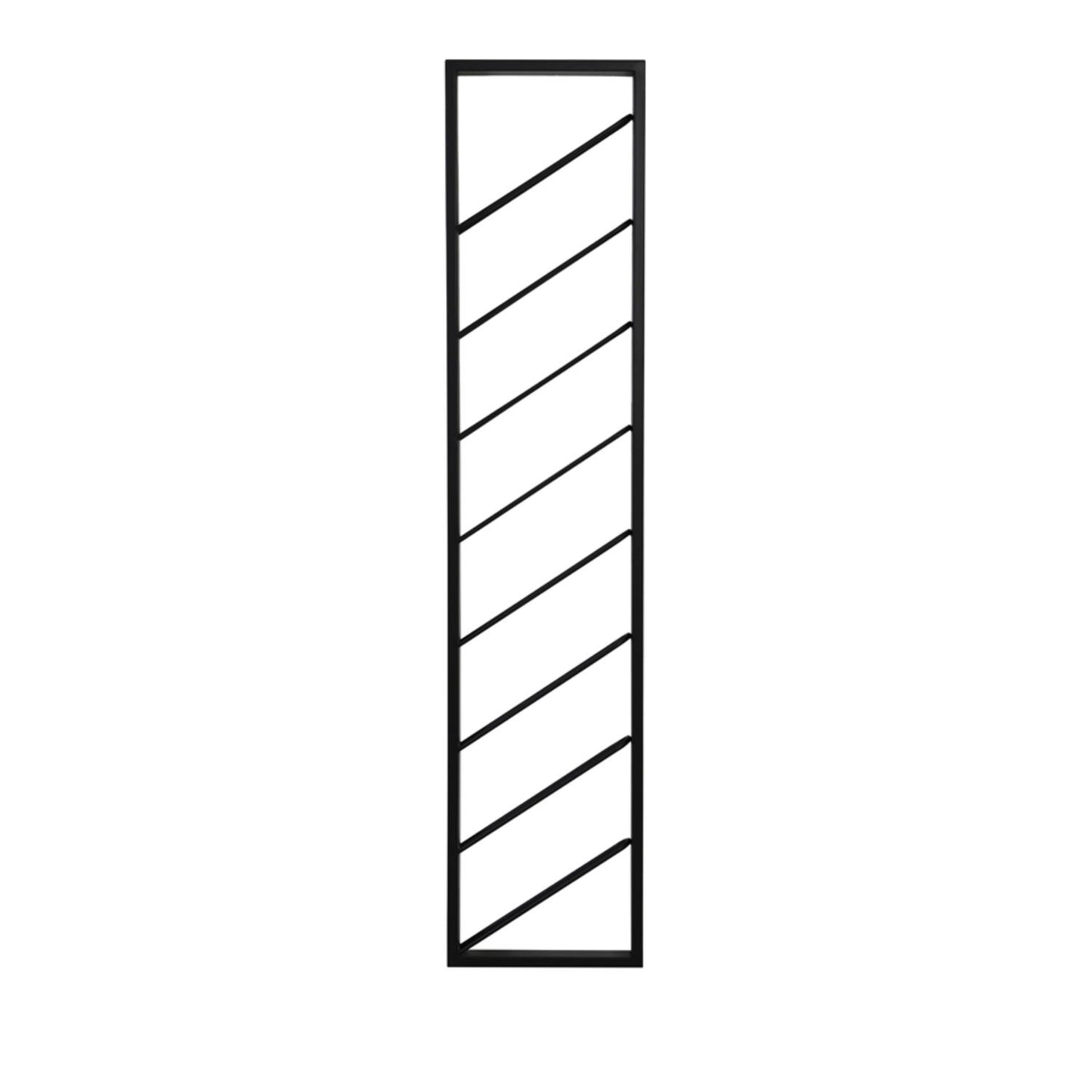 Vínrekki | MALBEO, viður/járn, svart, heldur 8 vínflöskum, veggfestur, 36cmx6cmx160cm