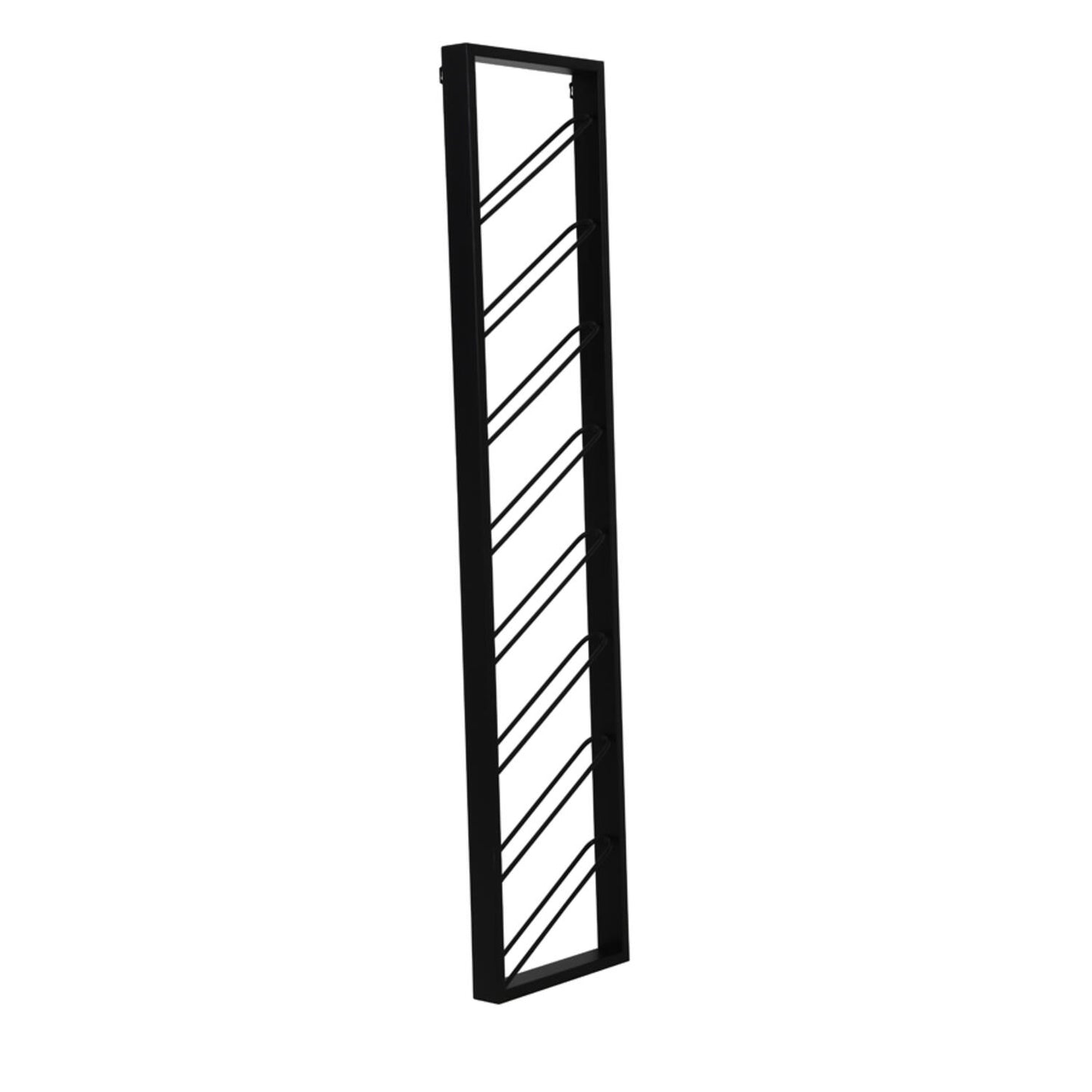 Vínrekki | MALBEO, viður/járn, svart, heldur 8 vínflöskum, veggfestur, 36cmx6cmx160cm