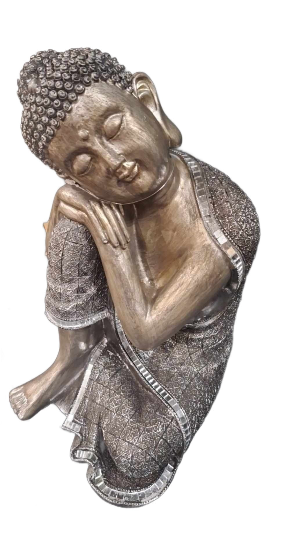 Stytta |Buddha, grá og brún
