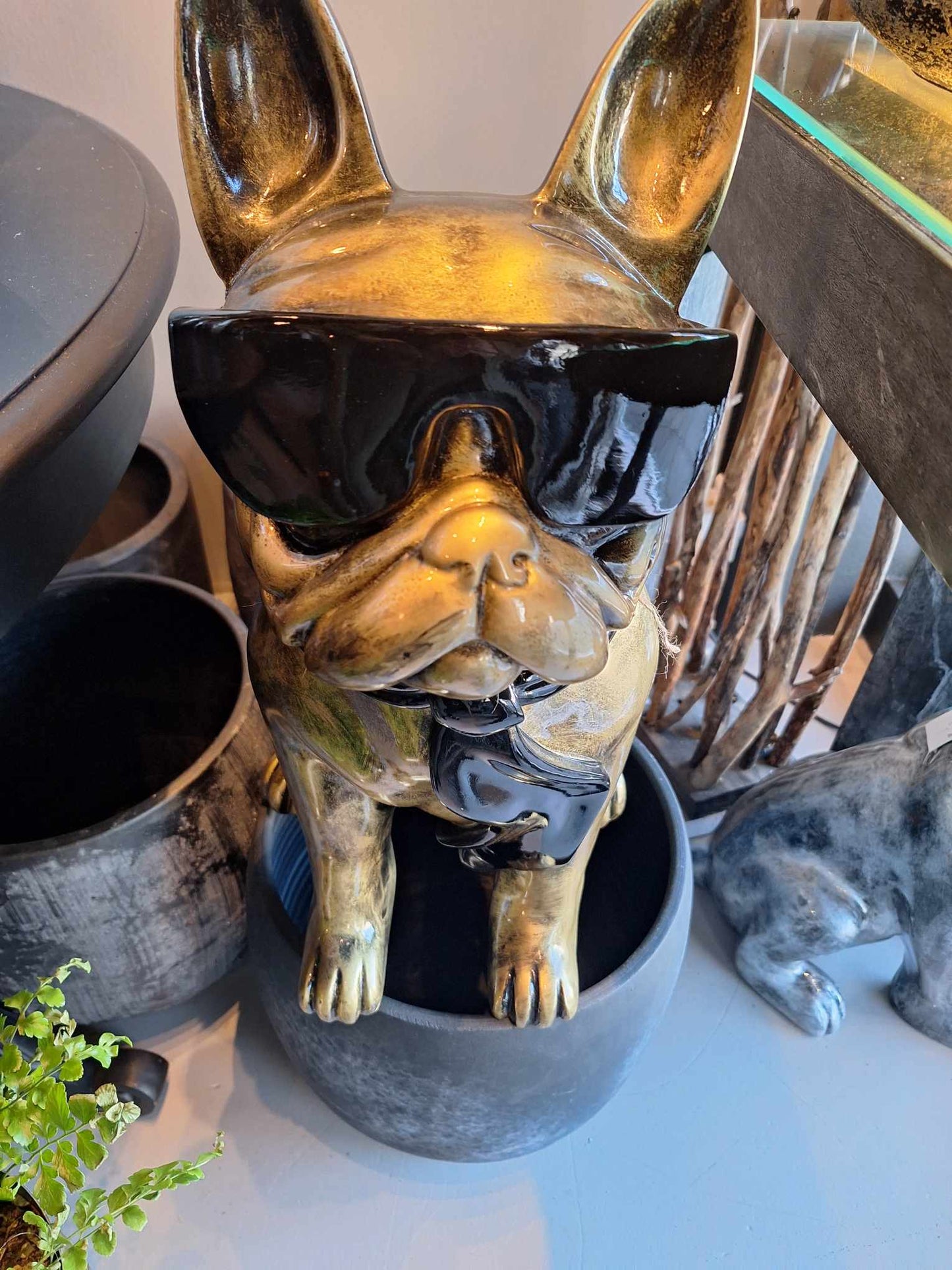 Stytta | Bulldog, silfur og bronz, 20cmx20cmx35cm