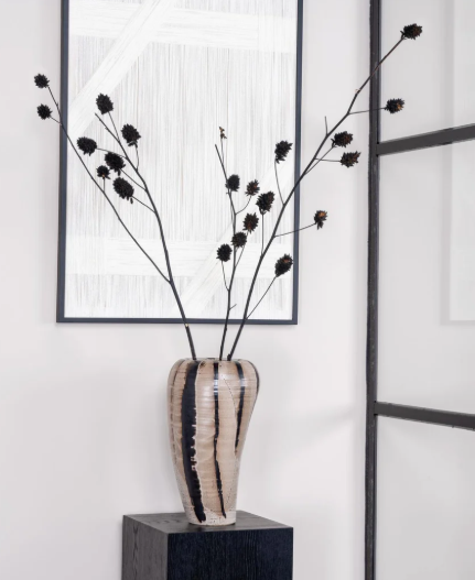 Vasi | Ceylin Long Vase Stripes, Ceramic 25cmx25cmx44cm