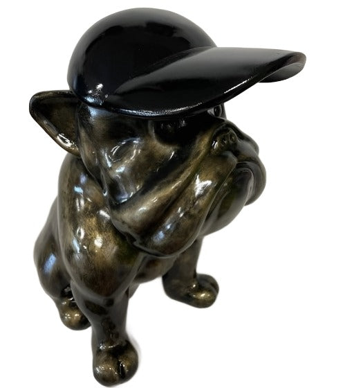Stytta | Bulldog, bronz og silfur, 20cmx24cmx40cm