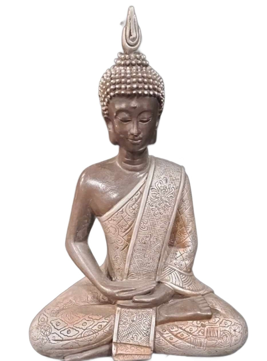 Stytta| Buddha svört og silfur, 21cm á hæð
