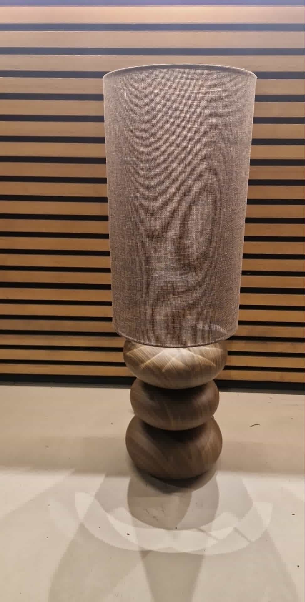 Lampi | Table lamp 22x67,5 cm DANIALO wood print natural+rope cream