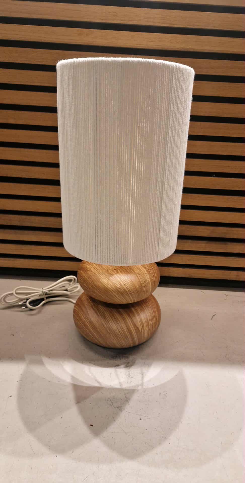 Lampi | Table lamp 22x50,5 cm DANIALO wood print natural+rope cream