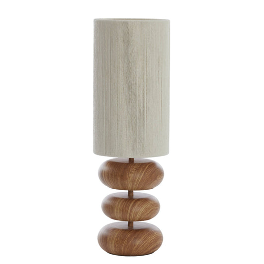 Lampi | Table lamp 22x67,5 cm DANIALO wood print natural+rope cream