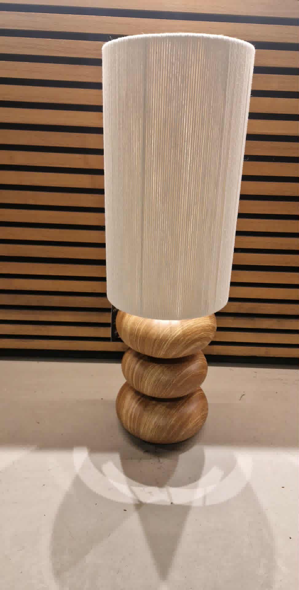 Lampi | Table lamp 22x67,5 cm DANIALO wood print natural+rope cream