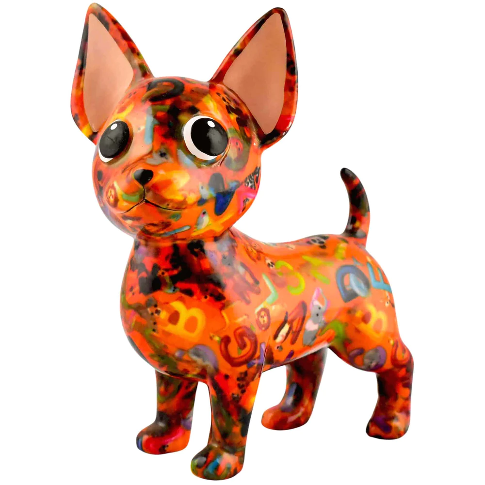 Stytta |  Chihuahua Cruz, penningabaukur, hundur, L17,3cmx8,9cmxH21,2cm