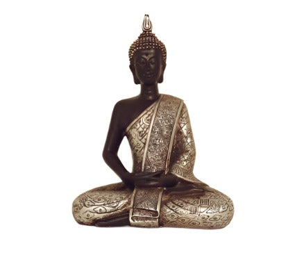 Stytta| Buddha svört og silfur, 21cm á hæð